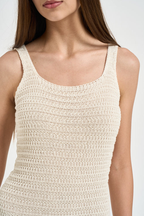Abito donna in maglia panna - 2