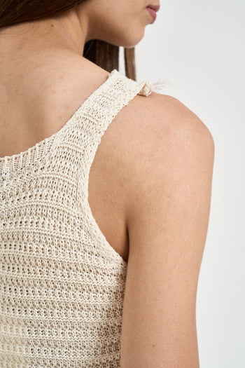Abito donna in maglia panna - 4