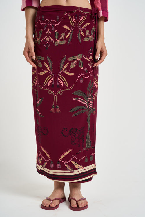 Gonna pareo donna lunga vino - 2