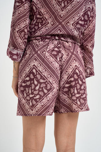 Short donna fantasia bandana bordeaux - 3