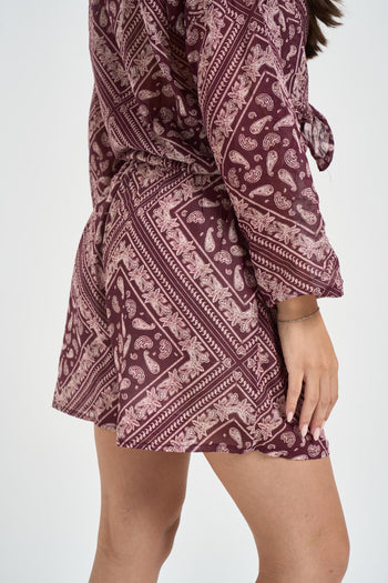 Short donna fantasia bandana bordeaux - 4