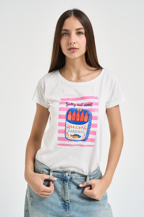 T-shirt donna fantasia rosa