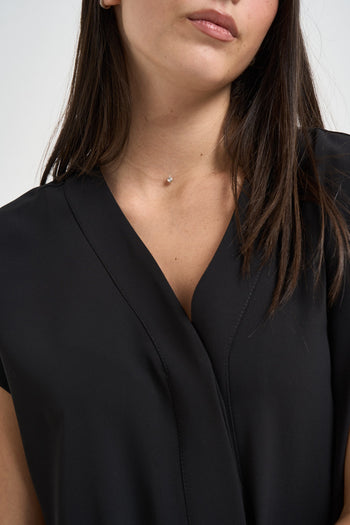 Abito donna con coulisse in vita nero - 3