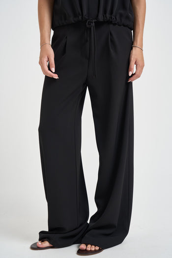 Abito donna con coulisse in vita nero - 4