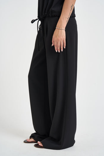Abito donna con coulisse in vita nero - 5