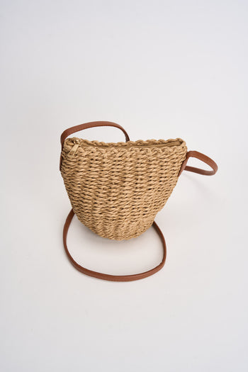 Borsa donna in rafia intrecciata naturale - 3