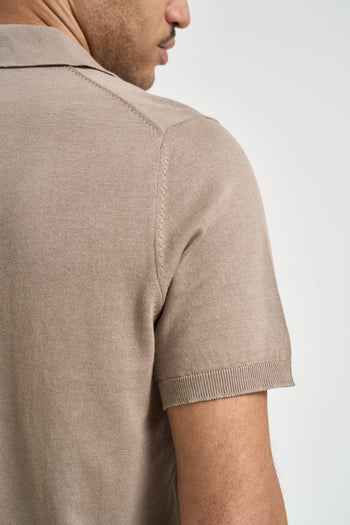Polo uomo in maglia tortora - 4