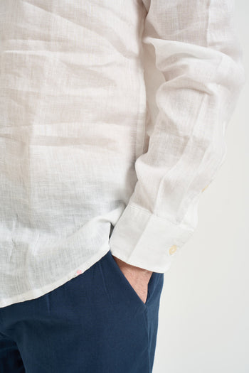 Camicia uomo in lino bianca - 3
