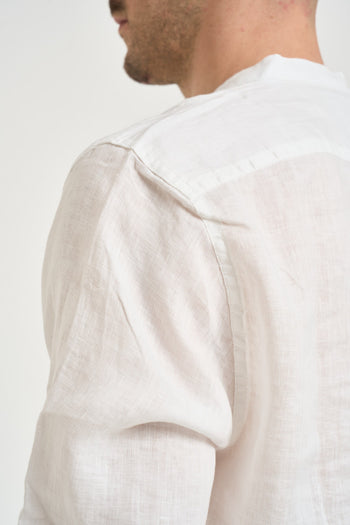 Camicia uomo in lino bianca - 5