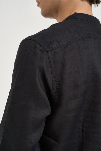Camicia uomo in lino nera - 4
