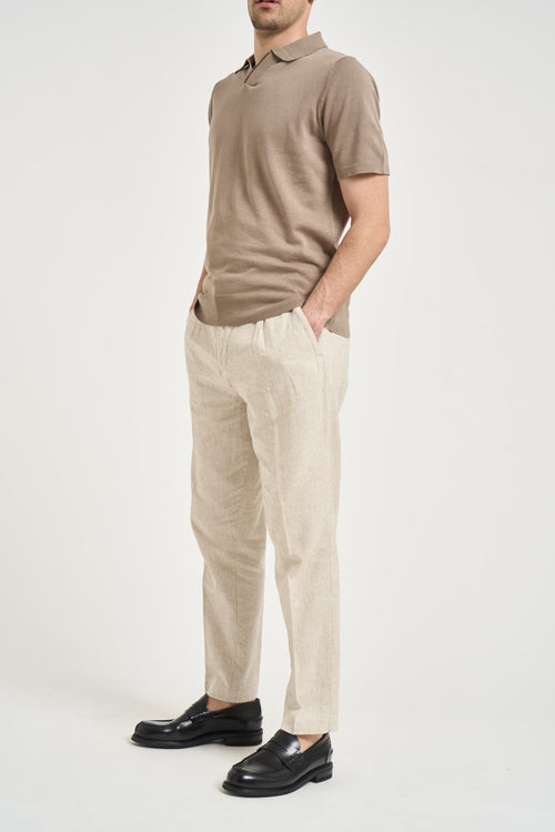 Polo uomo in maglia tortora - 1