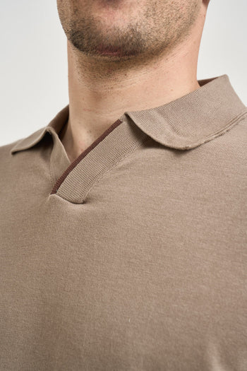 Polo uomo in maglia tortora - 3