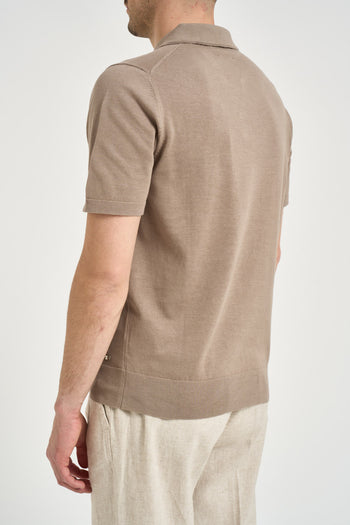 Polo uomo in maglia tortora - 4