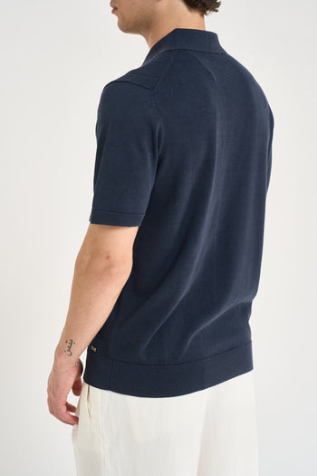 Polo uomo in maglia lavorata blu navy - 4