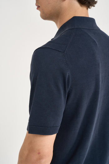 Polo uomo in maglia lavorata blu navy - 5