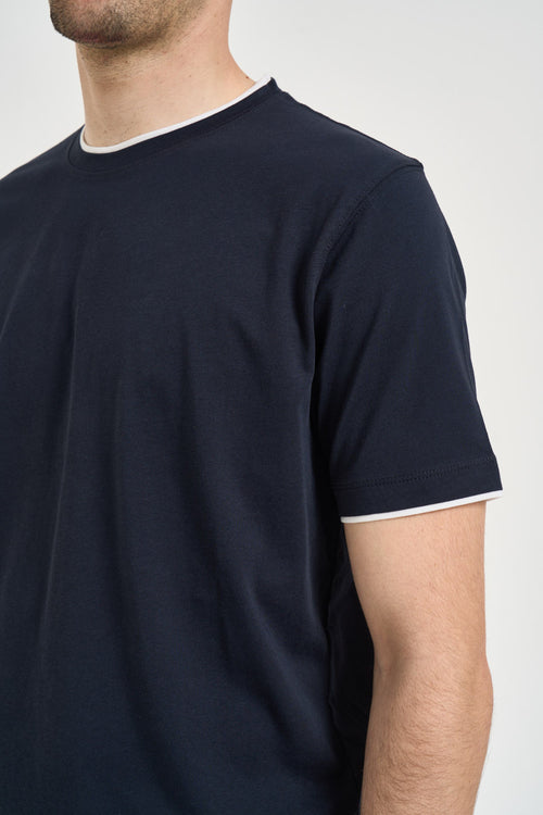 T-shirt uomo in cotone blu - 2