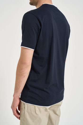 T-shirt uomo in cotone blu - 4