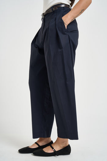 Pantalone donna barrel fit blu navy - 3
