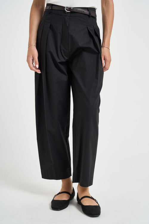 Pantalone donna barrel fit nero