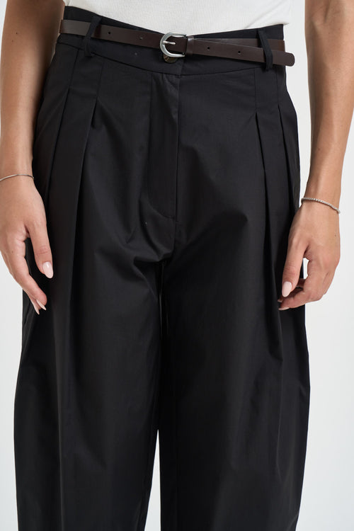 Pantalone donna barrel fit nero - 2