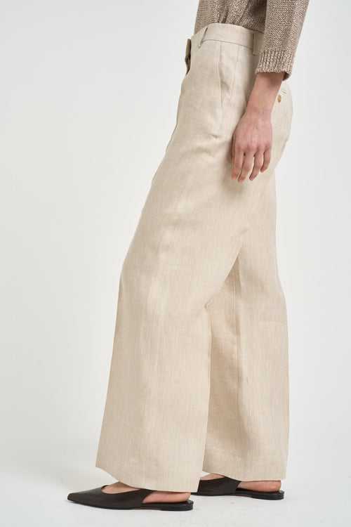 Pantalone donna gamba dritta beige - 2