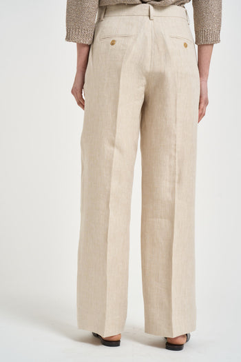 Pantalone donna gamba dritta beige - 3