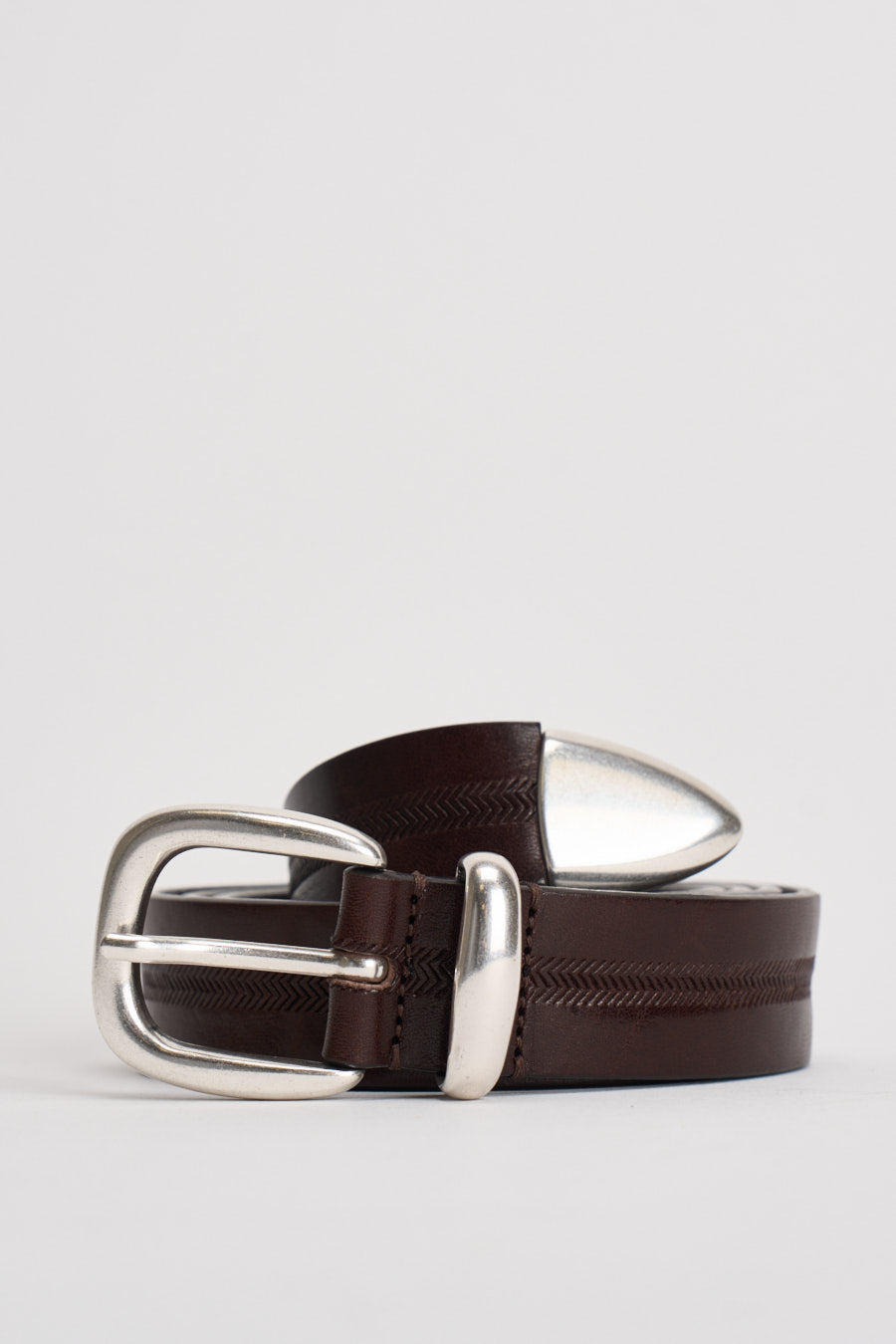 Cintura uomo in pelle marrone 261C003 C60 MINORONZONI 