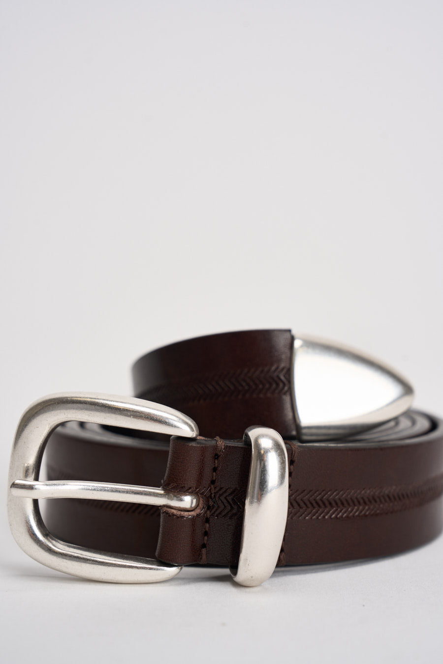 Cintura uomo in pelle marrone 261C003 C60 MINORONZONI 