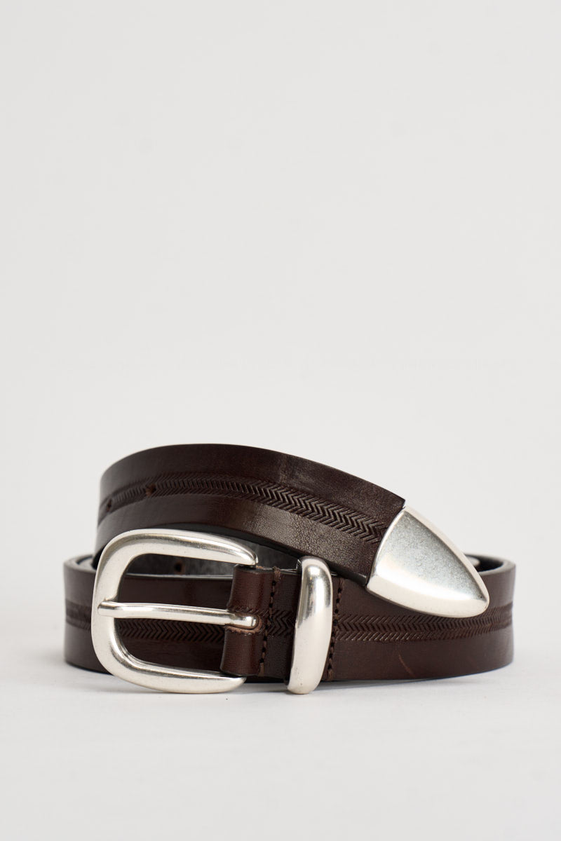 Cintura uomo in pelle marrone 261C003 C60 MINORONZONI 