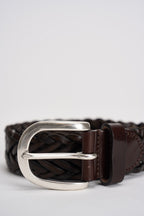 Cintura uomo in pelle marrone intrecciata 263C025 C60 MINORONZONI 