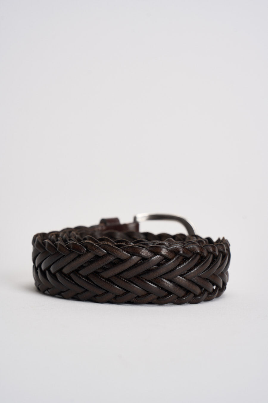 Cintura uomo in pelle marrone intrecciata 263C025 C60 MINORONZONI 