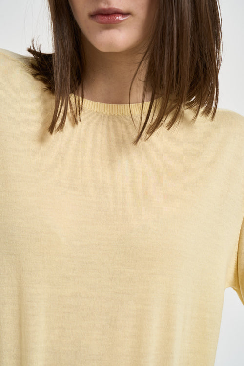 Maglia donna girocollo gialla - 2