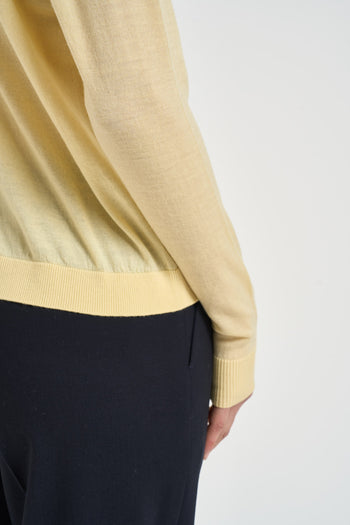 Maglia donna girocollo gialla - 5