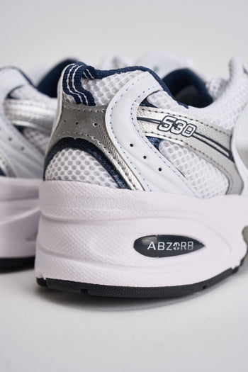 Sneakers donna 530 bianche e blu - 8