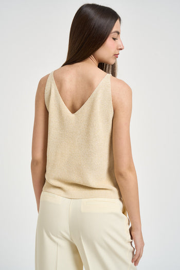 Top donna scollo a V giallo - 3