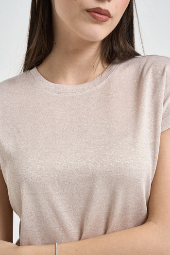 T-shirt donna effetto brillante cipria - 3
