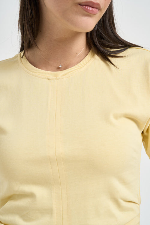 T-shirt donna girocollo giallo - 2