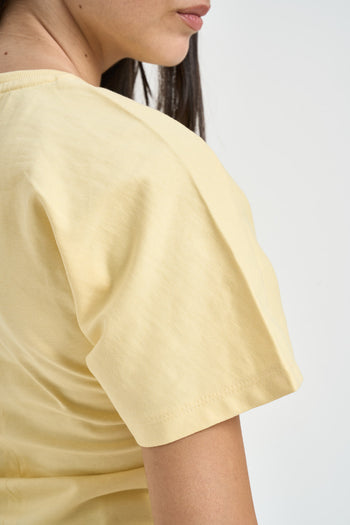 T-shirt donna girocollo giallo - 4