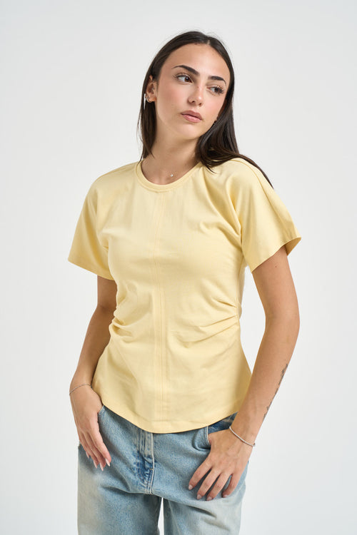 T-shirt donna girocollo giallo