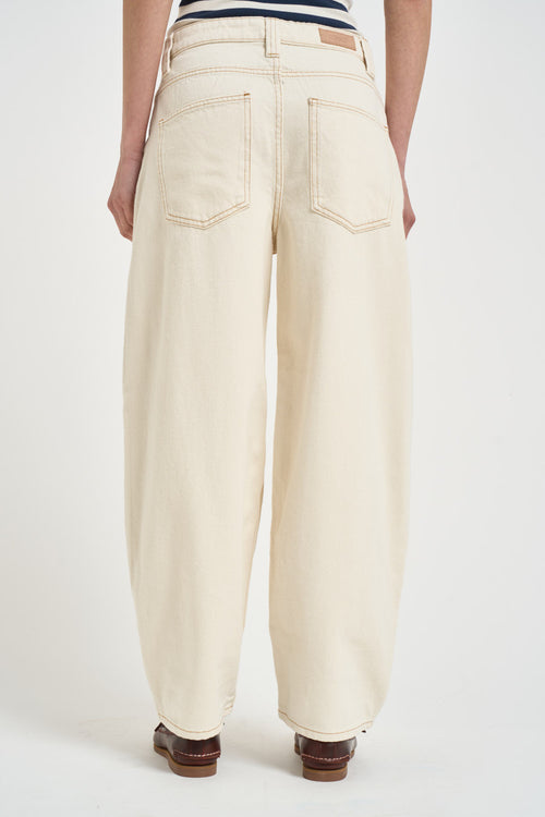 Jeans donna balloon crema - 2