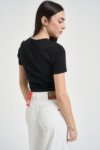 T-shirt donna con gioiello nera - 3
