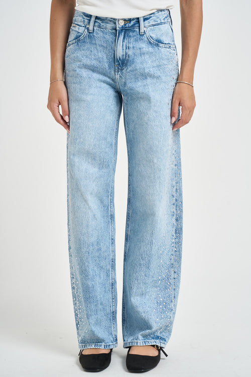 Jeans donna wide leg denim chiaro