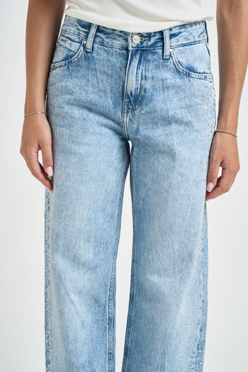 Jeans donna wide leg denim chiaro - 5