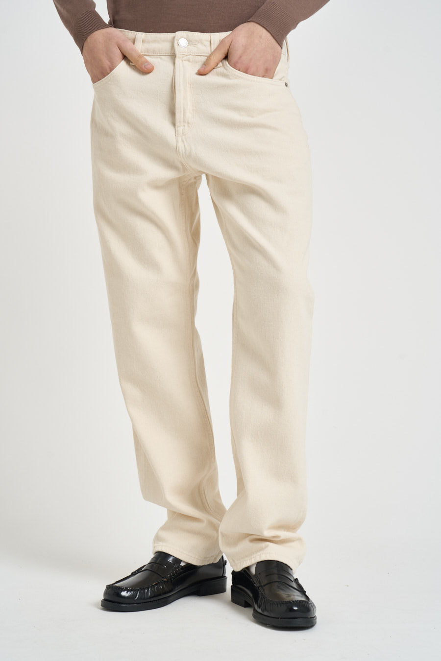Jeans uomo gamba dritta in denim ecru 22025917 ECRU ONLY & SONS NOOS 