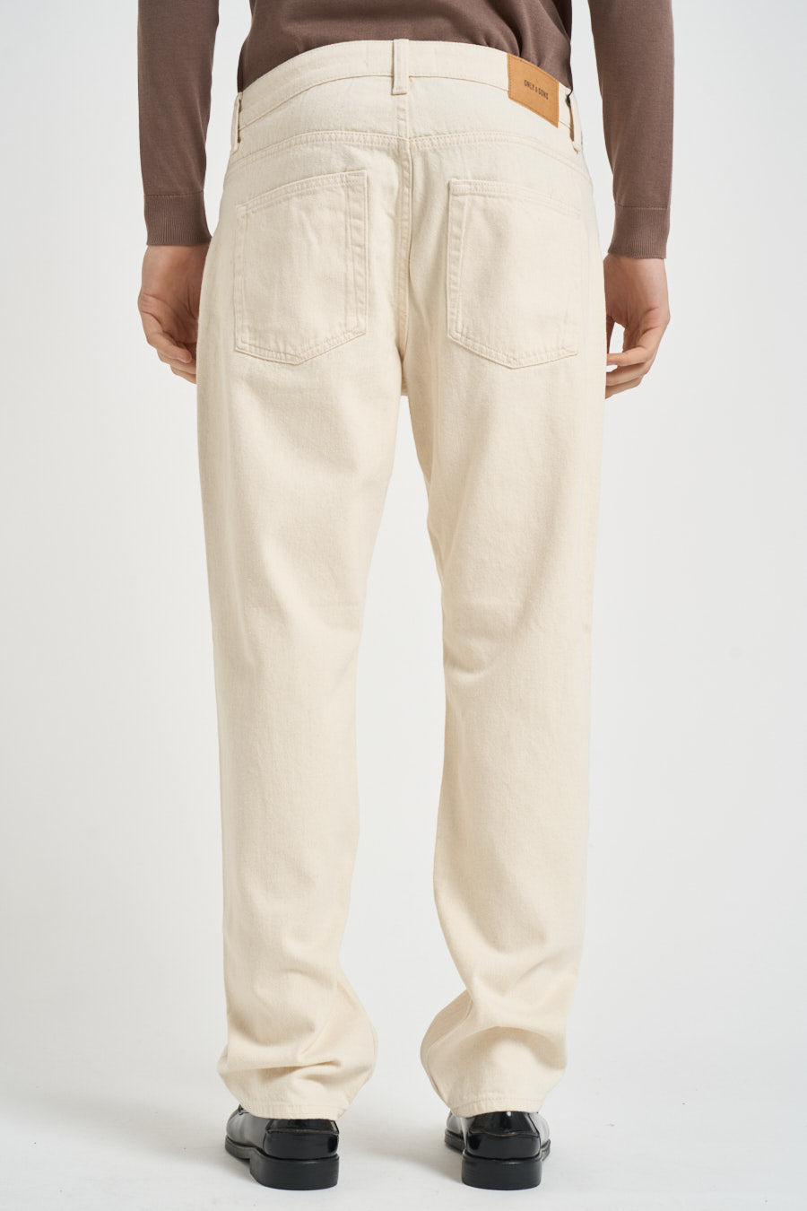 Jeans uomo gamba dritta in denim ecru 22025917 ECRU ONLY & SONS NOOS 