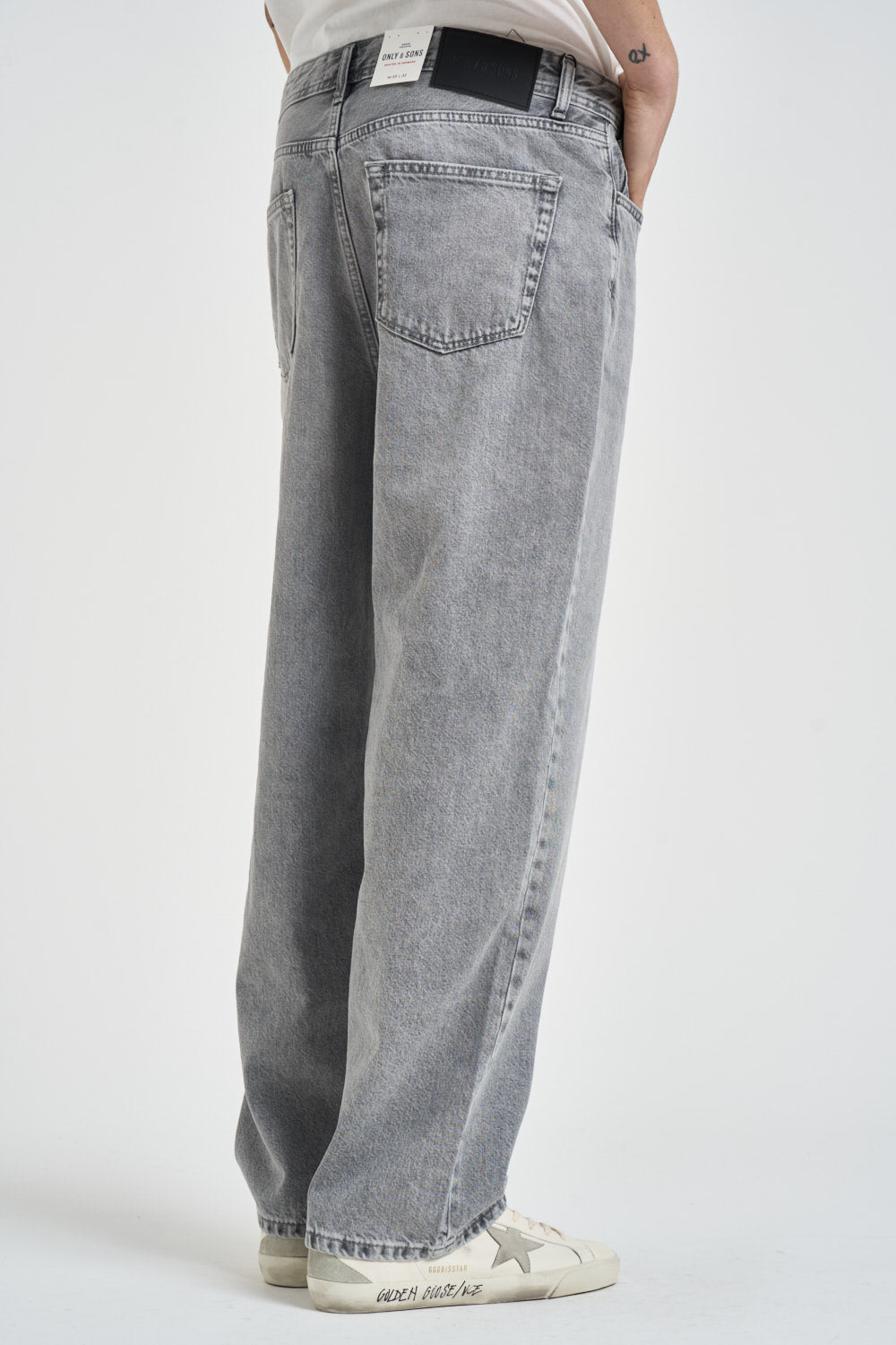 Jeans uomo baggy denim grigio 22032332 MEDIUM GREY ONLY & SONS NOOS 