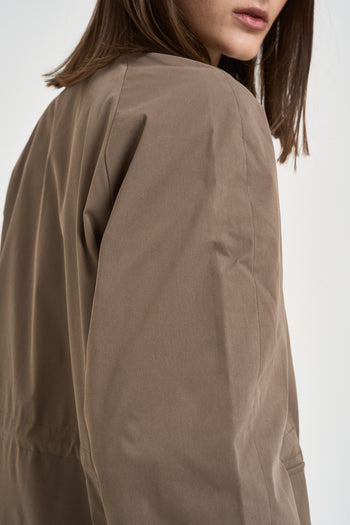 Giacca donna dettagli in velluto taupe - 7