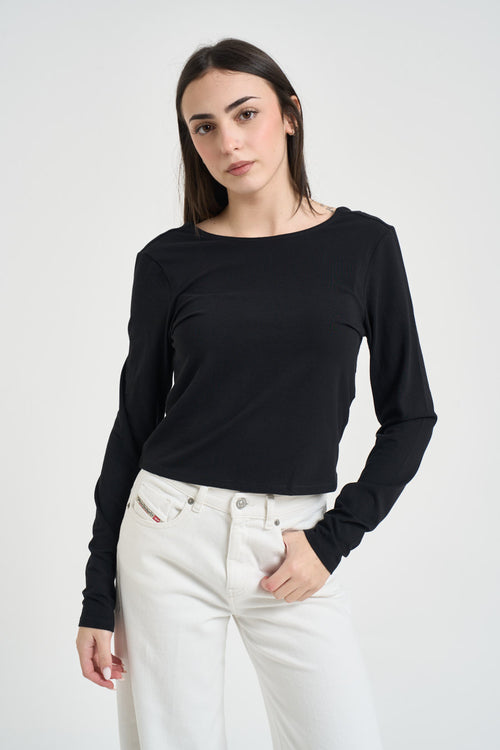 T-shirt donna girocollo nera