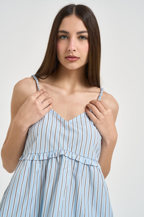 Top donna a righe celeste - 2