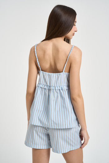 Top donna a righe celeste - 4